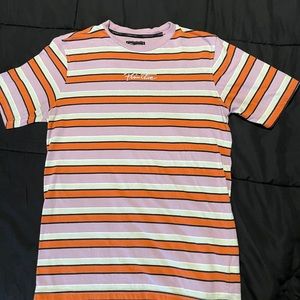 Primitive Orange and Lavender Striped T Shirt